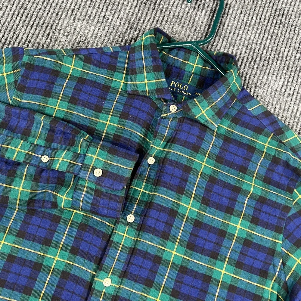 Polo Ralph Lauren Shirt Mens Blackwatch Plaid Long Sleeve Button Up Casual